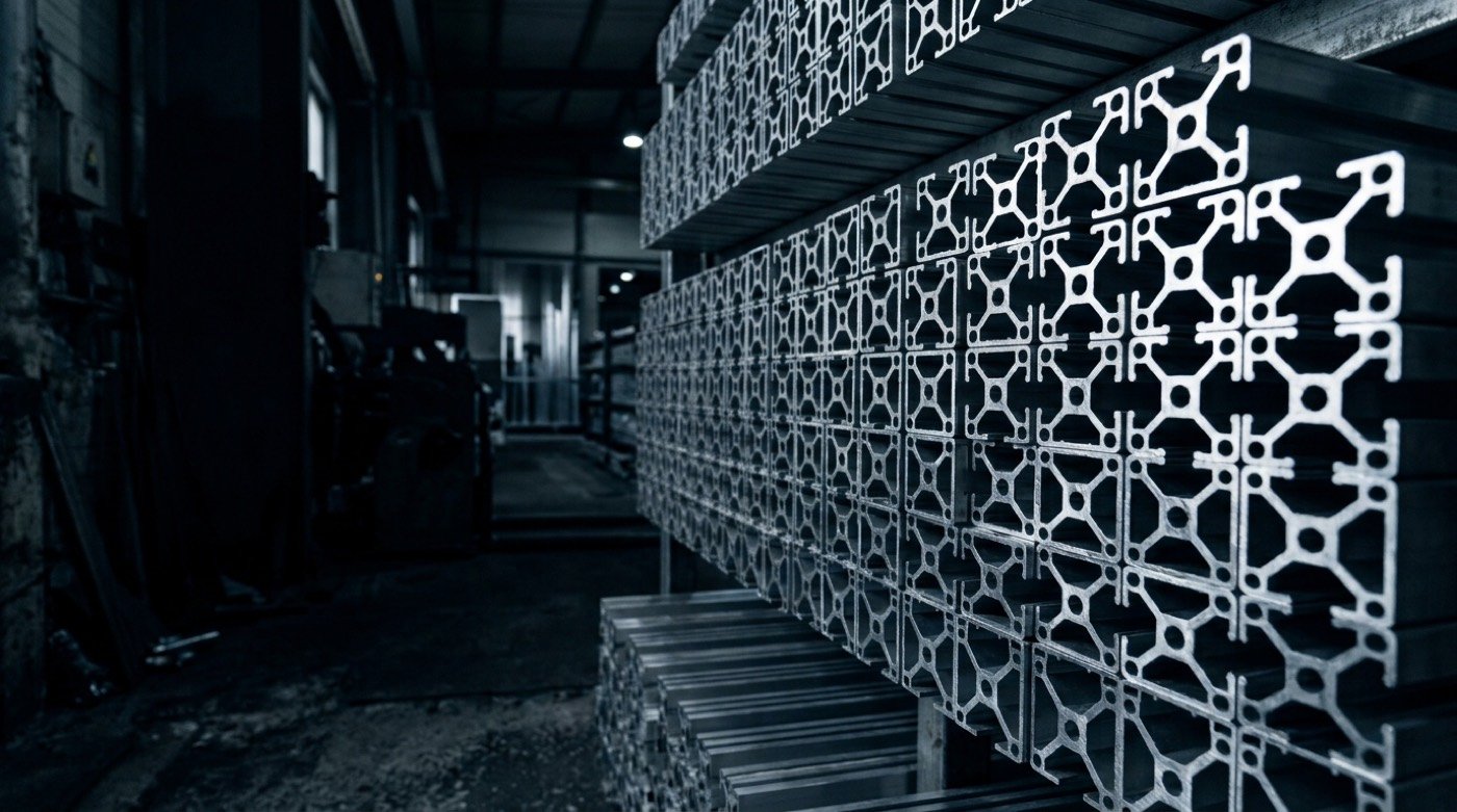 Aluminum extrusion profiles inspected before packing